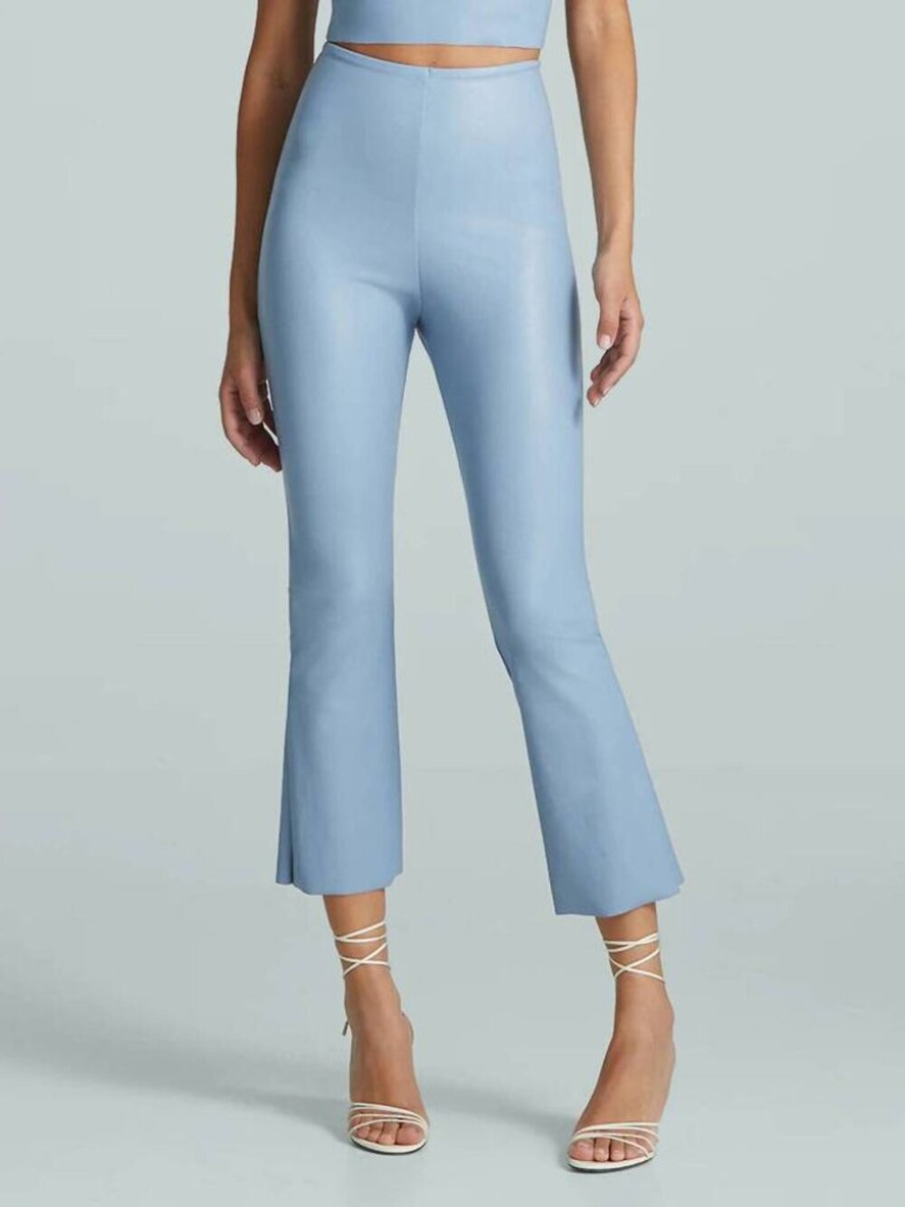 Commando Faux Leather Crop Flare Pants Sz M